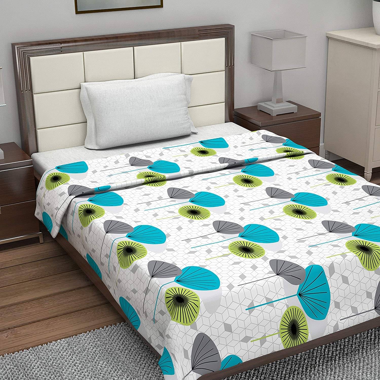     			DIVINE CASA Single Cotton White Abstract Dohar