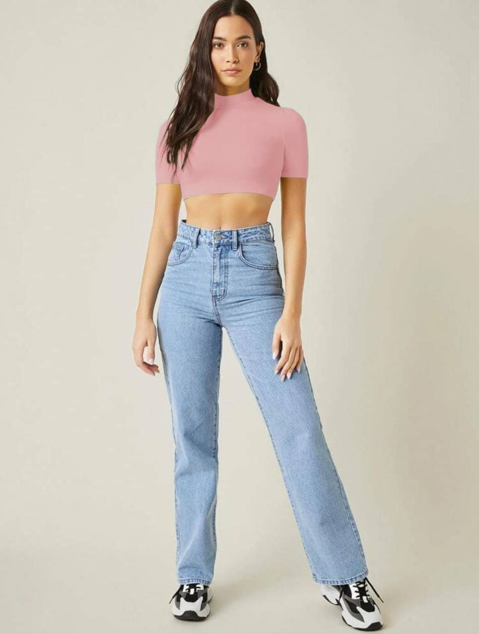 Dream Beauty Fashion Women's Polyester Crop Top ( Peach )