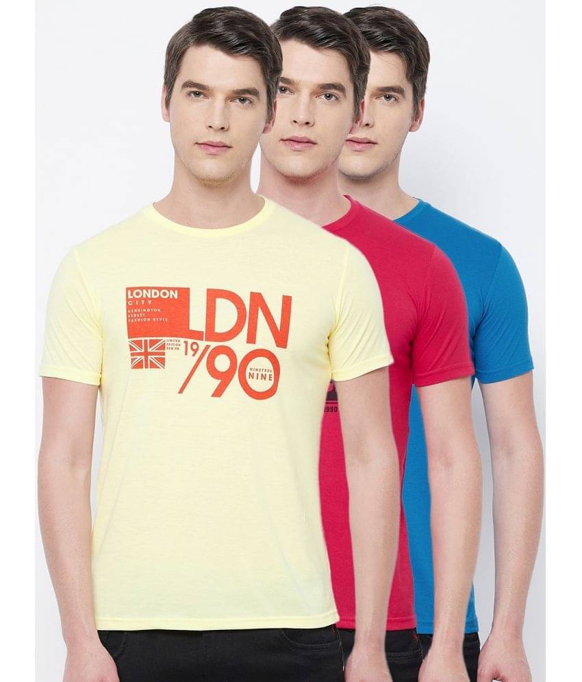 Duke Pack of 3 Cotton Blend Slim Fit Men's T-Shirt ( Multicolor ) Duke Pack of 3 Cotton Blend Slim Fit Men's T-Shirt ( Multicolor )