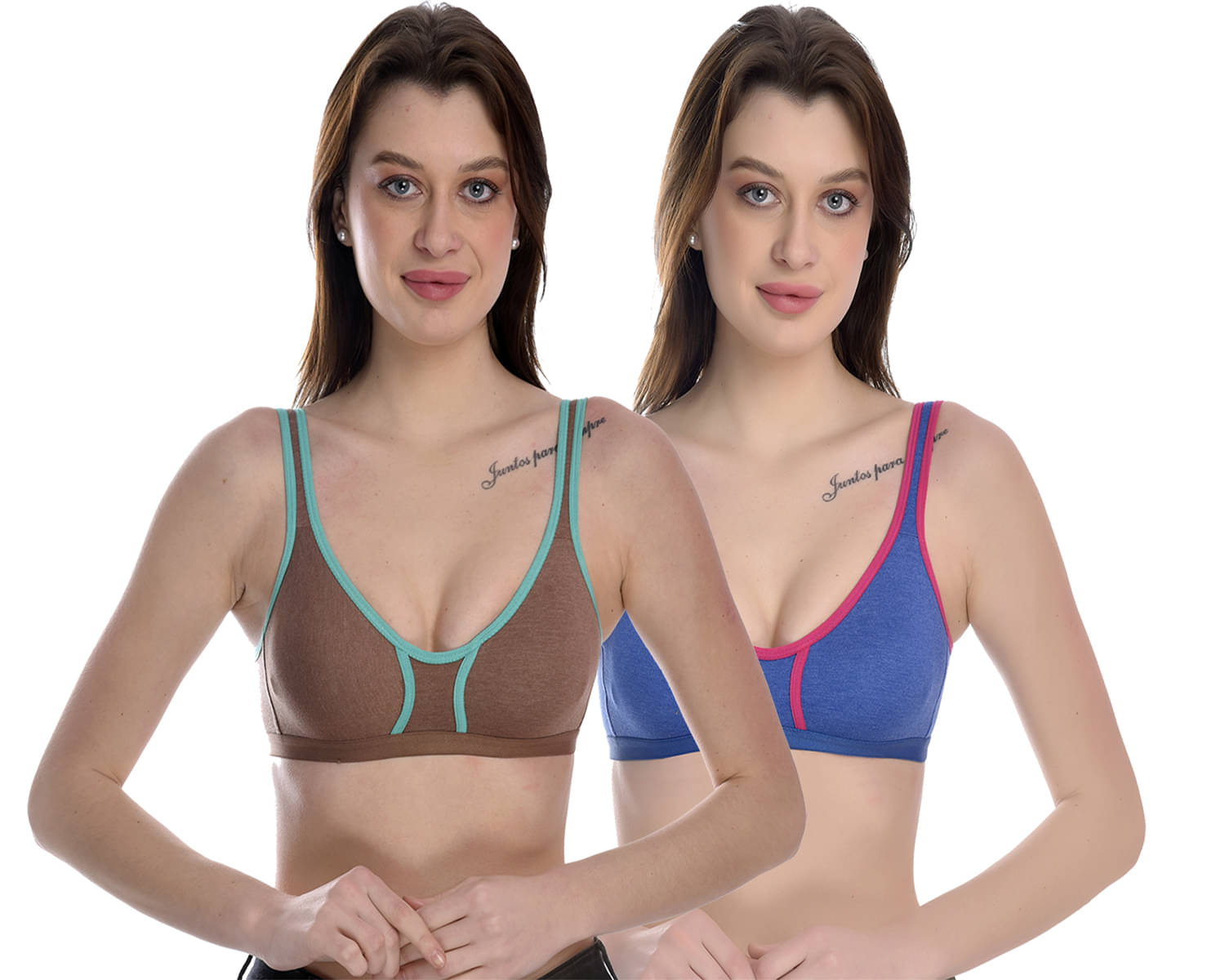     			Elina Pack of 2 100% Cotton Non Padded Women's T-Shirt Bra ( Multicolor )