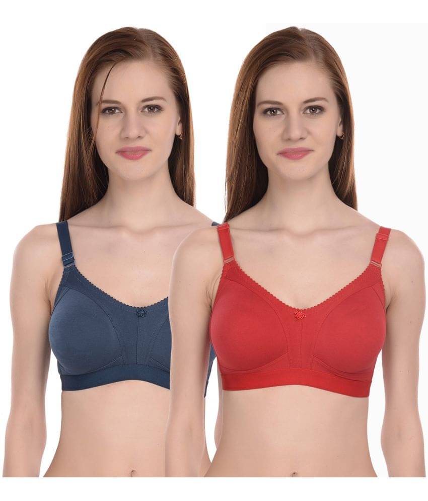     			Elina Pack of 2 100% Cotton Non Padded Women's T-Shirt Bra ( Multicolor )