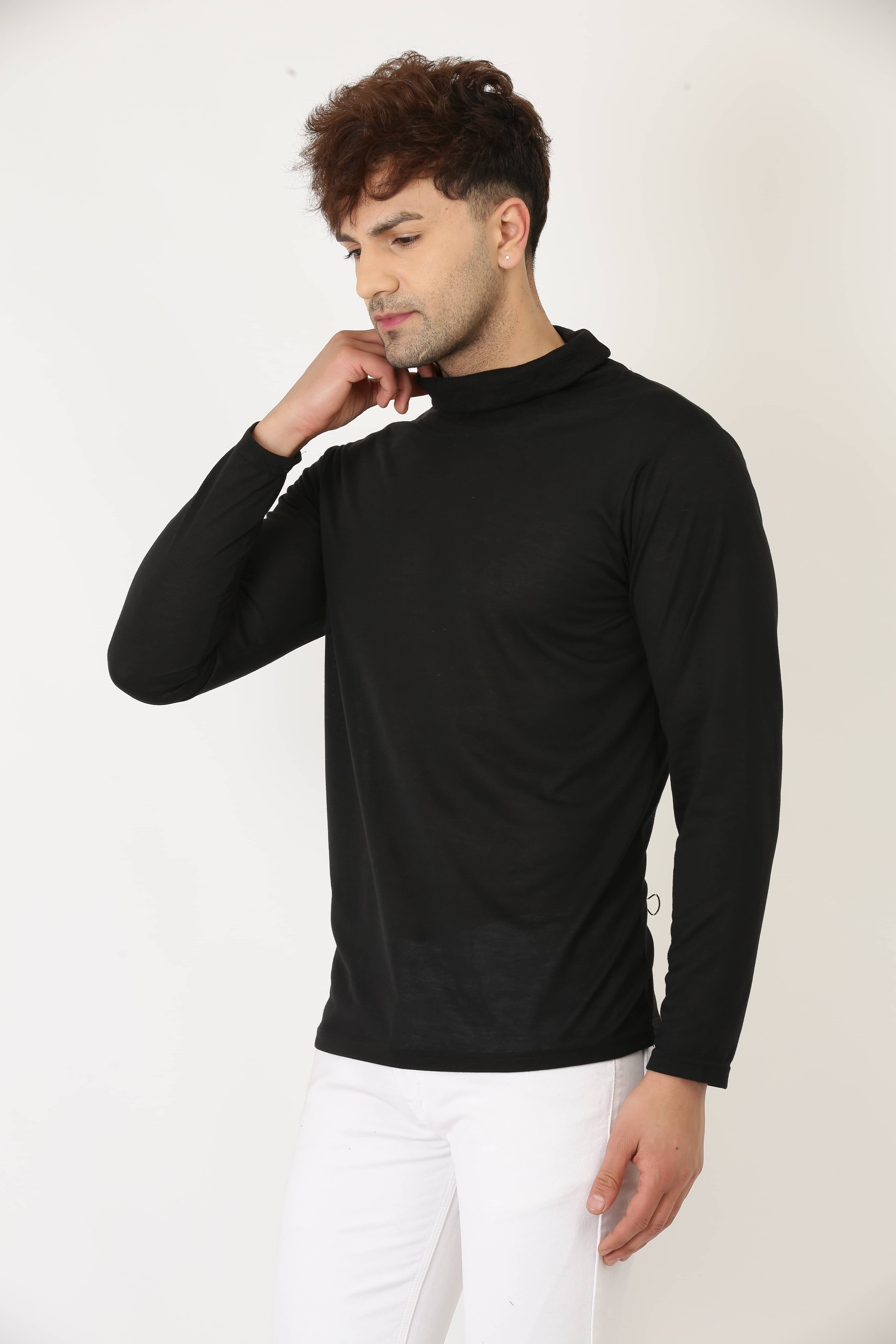 Leotude Pack of 1 Cotton Blend Regular Fit Men's T-Shirt ( Black )