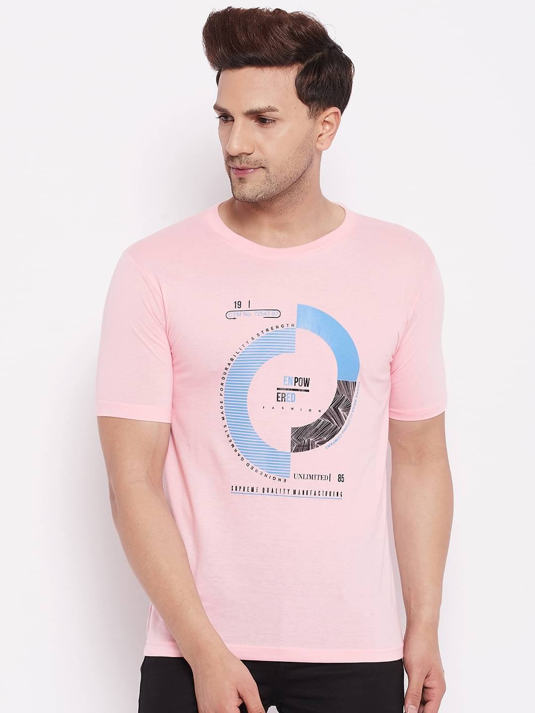 Lycos Pack of 1 Cotton Blend Regular Fit Men's T-Shirt ( Pink ) Lycos Pack of 1 Cotton Blend Regular Fit Men's T-Shirt ( Pink )