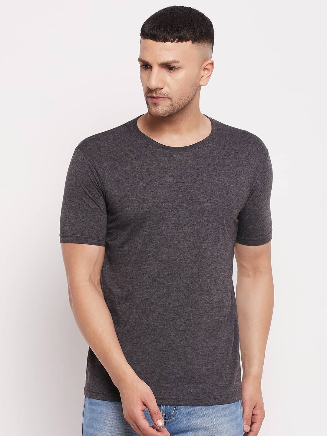 Lycos Pack of 1 Cotton Blend Regular Fit Men's T-Shirt ( Grey ) Lycos Pack of 1 Cotton Blend Regular Fit Men's T-Shirt ( Grey )
