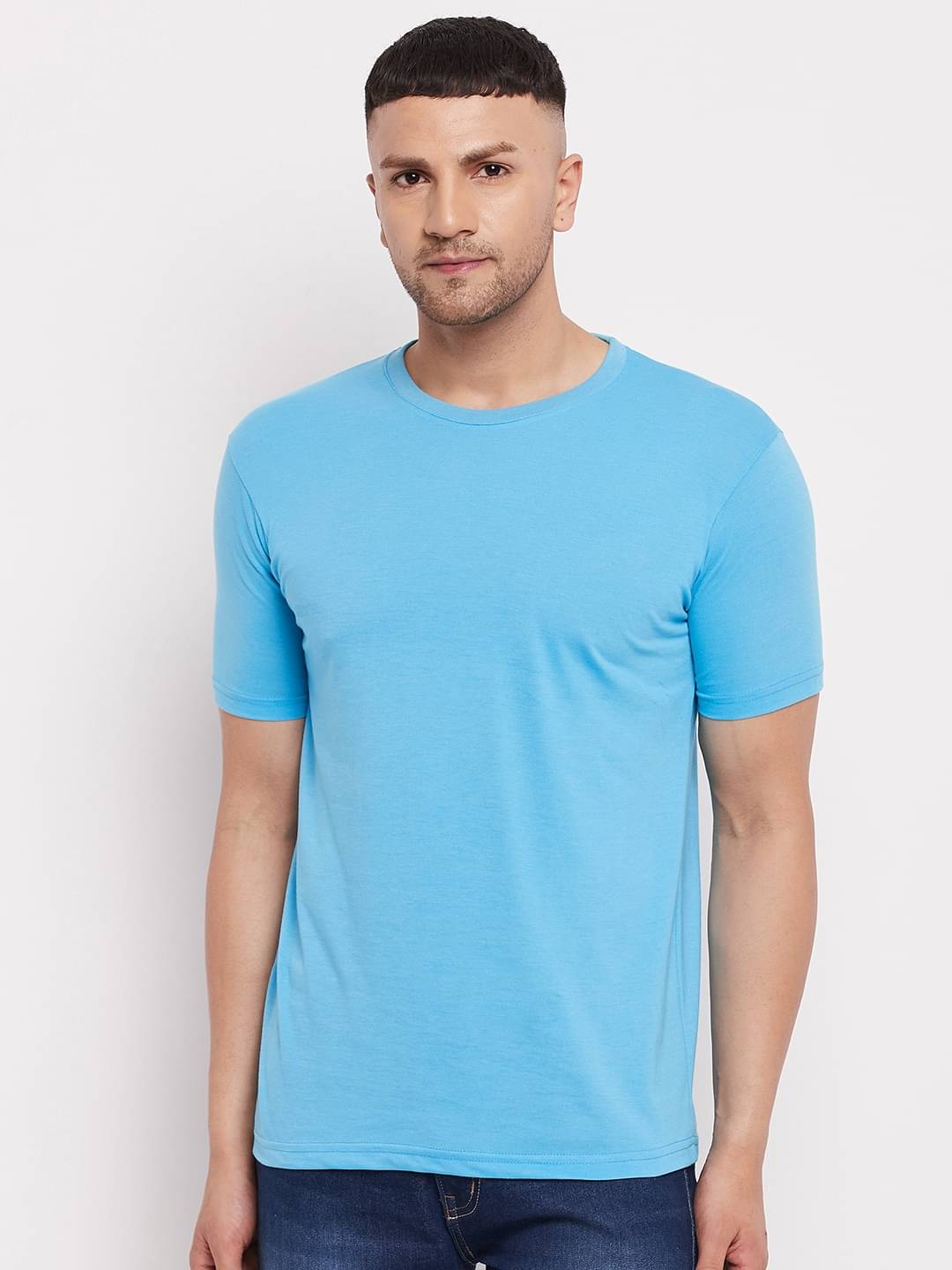 Lycos Pack of 1 Cotton Blend Regular Fit Men's T-Shirt ( Blue ) Lycos Pack of 1 Cotton Blend Regular Fit Men's T-Shirt ( Blue )