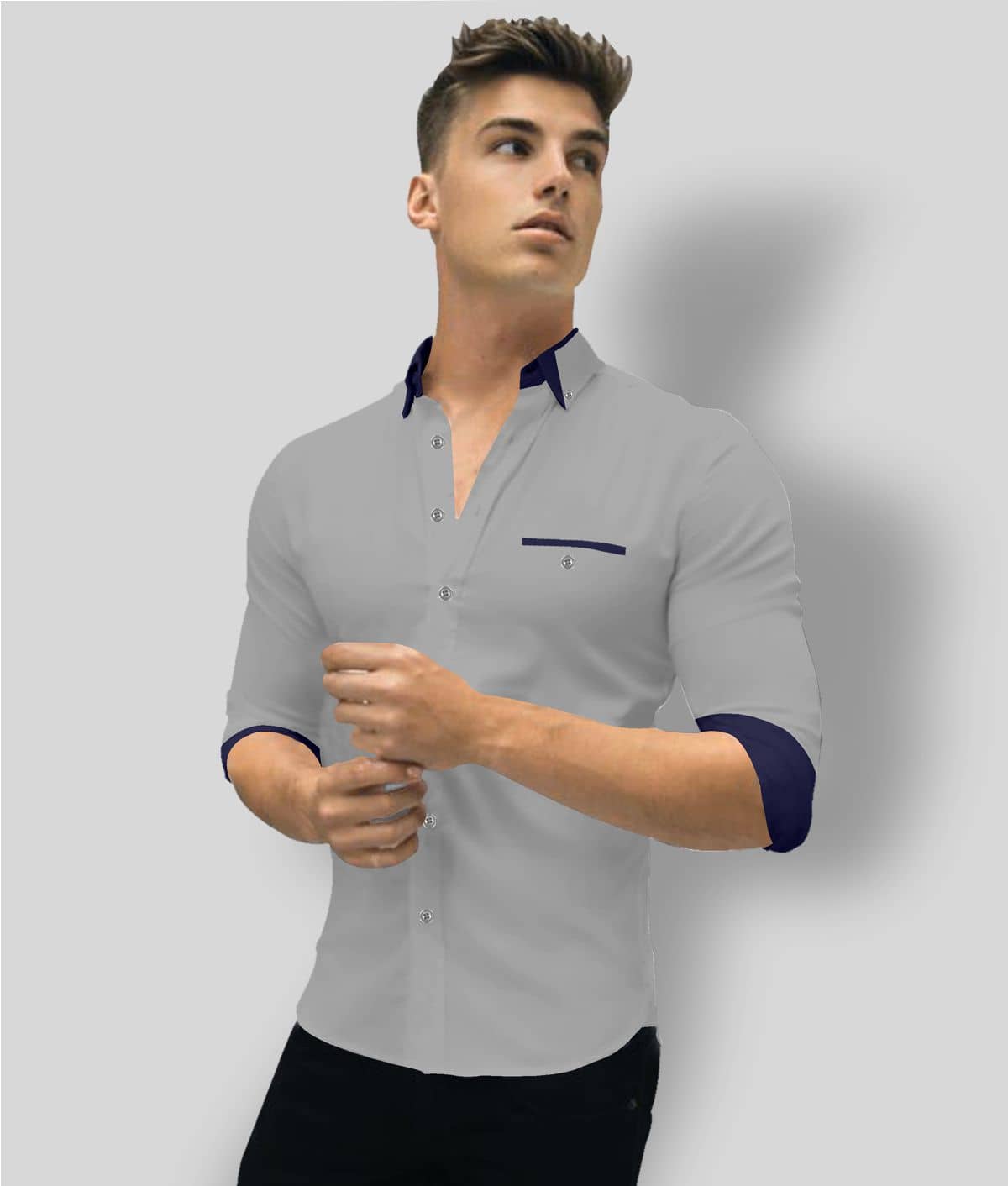 P&V CREATIONS - White Cotton Regular Fit Men's Casual Shirt (Pack of 1 )