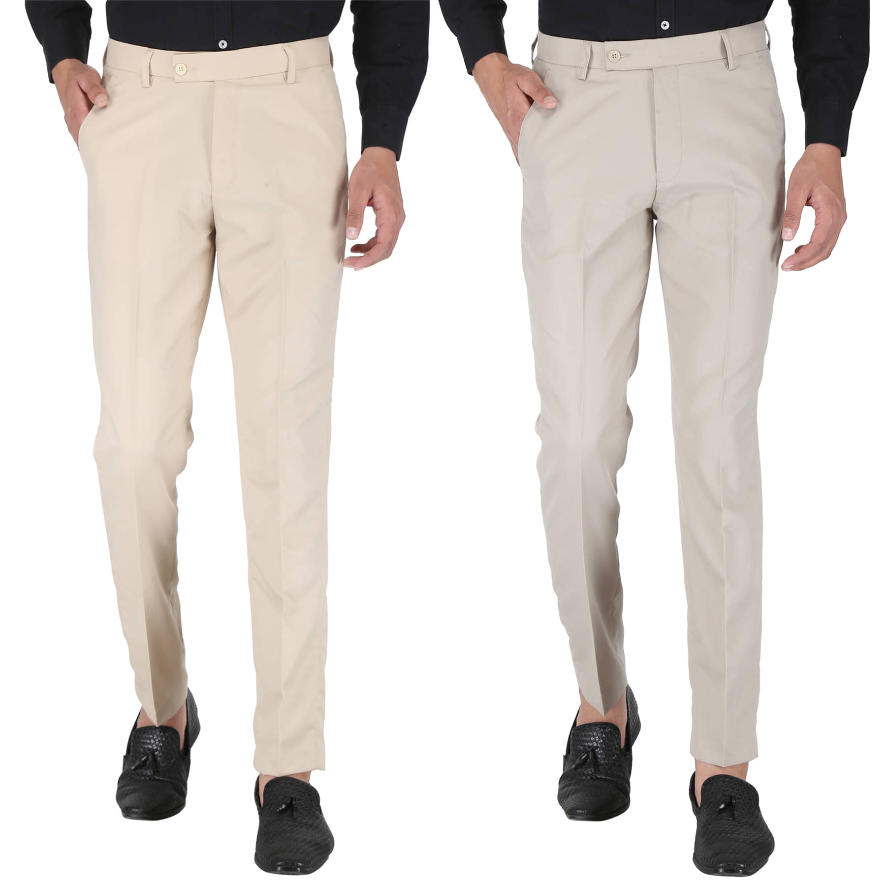     			Playerz - Multicolor Polycotton Slim - Fit Men's Formal Pants ( Pack of 2 )