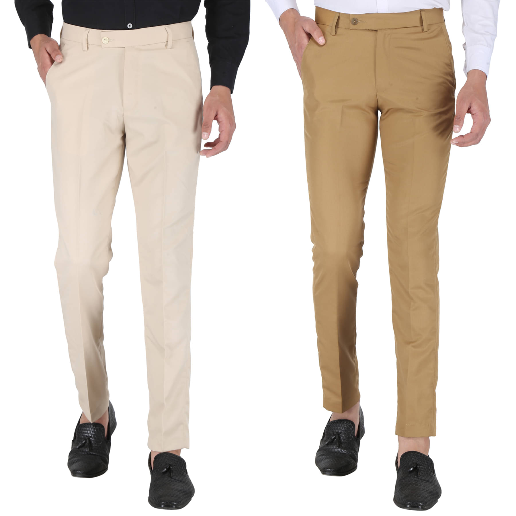     			Playerz - Multicolor Polycotton Slim - Fit Men's Formal Pants ( Pack of 2 )
