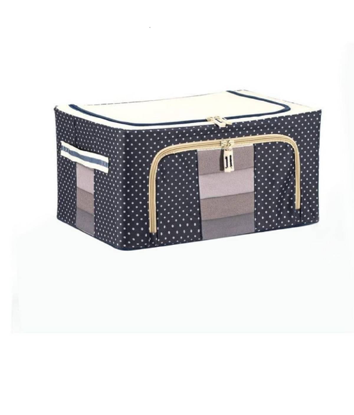     			RAMDEV ENTERPRISE Fabric Foldable Under Bed Storage Box Steel Frame Transparent View Collapsible Wardrobe Storage Organizer Bag Mix Color