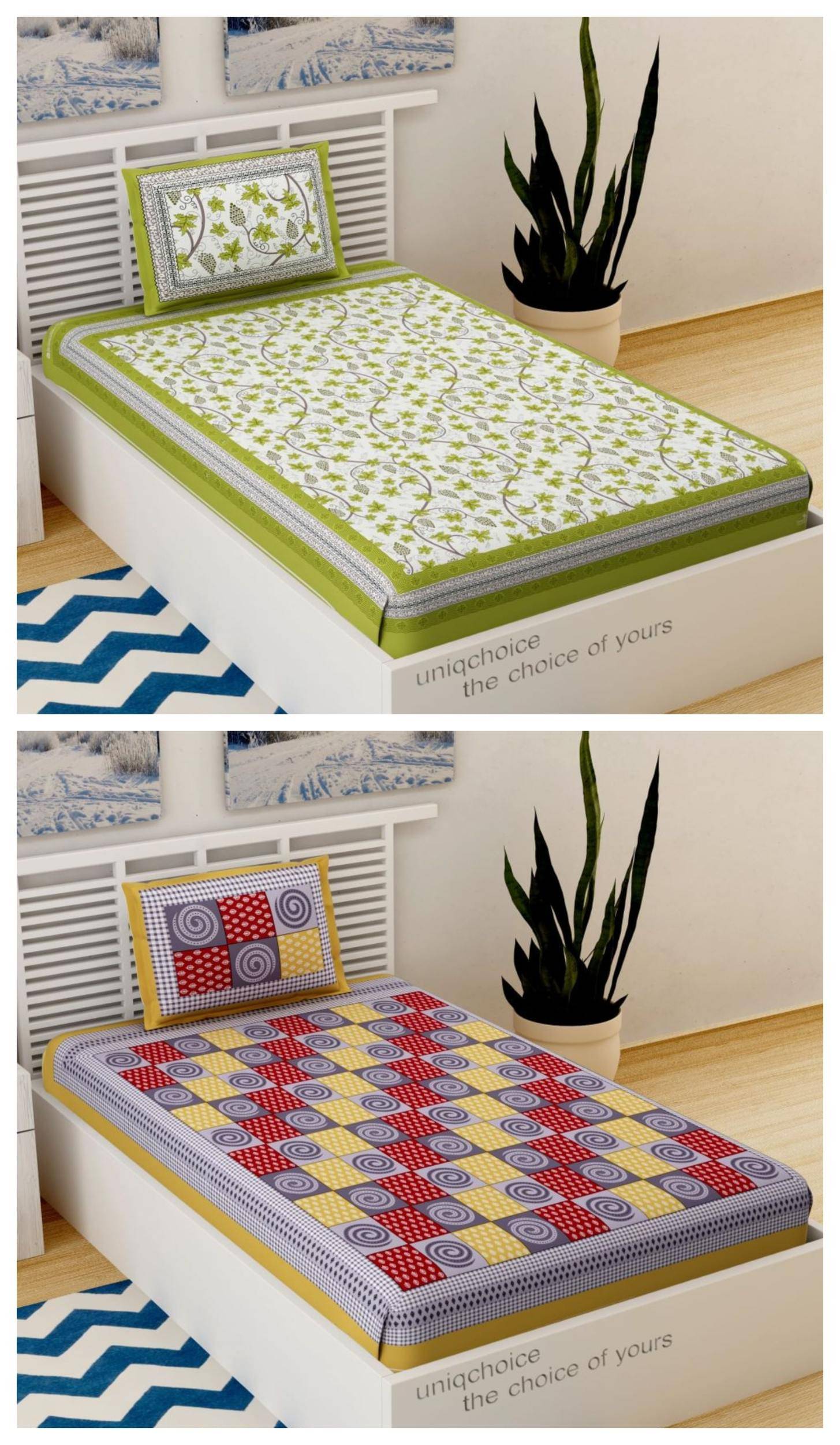 Uniqchoice 100% Cotton Single Bedsheet ( Blue ) Uniqchoice 100% Cotton Single Bedsheet ( Blue )