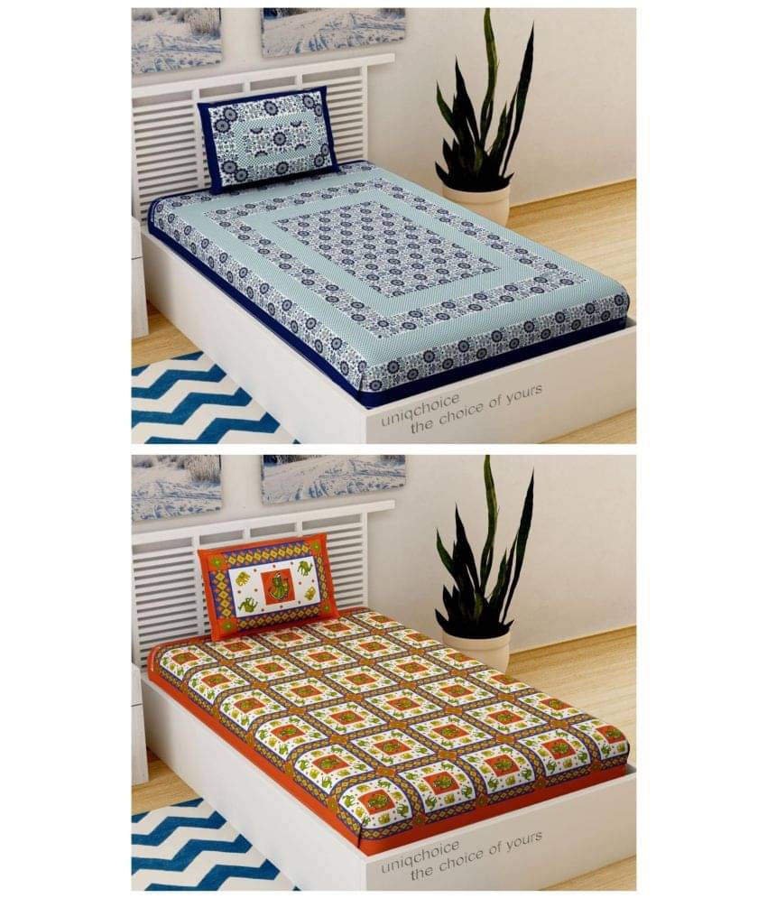 Uniqchoice 100% Cotton Single Bedsheet ( Blue )     			Uniqchoice 100% Cotton Single Bedsheet ( Blue )
