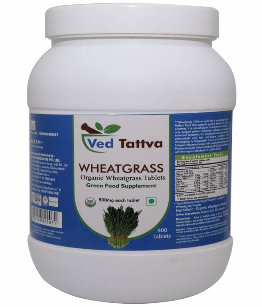 Ved Tattva Wheatgrass Tablet 900 No.S Pack of 1 Ved Tattva Wheatgrass Tablet 900 No.S Pack of 1