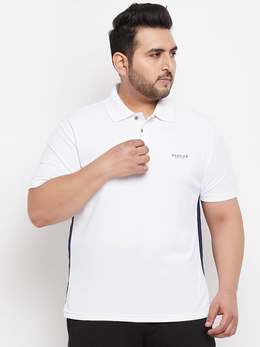 AUSTIVO - Polyester Slim Fit White Men's Sports T-Shirt ( Pack of 1 )