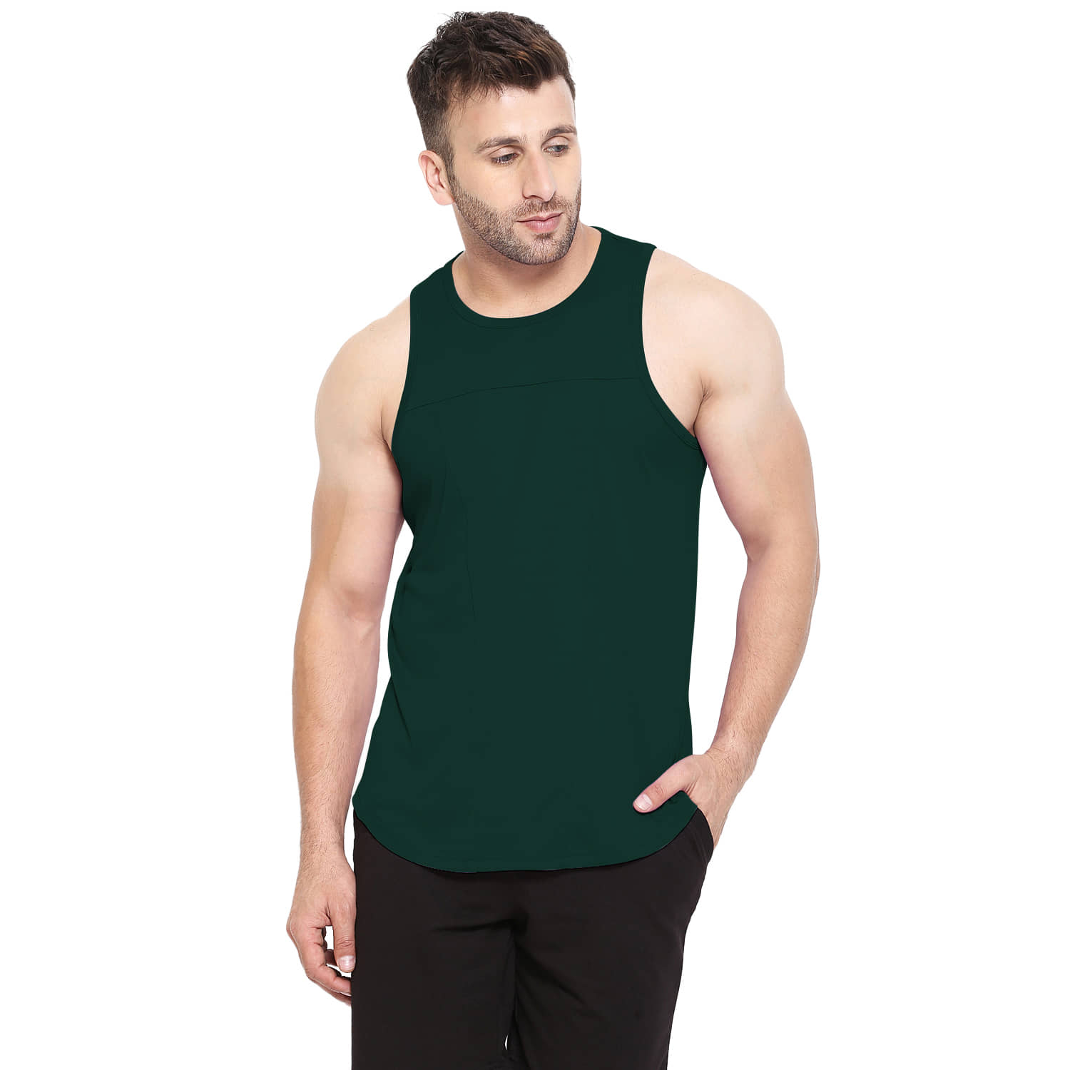 Chkokko Pack of 1 Polyester Tank For Men ( Dark grey ) - Nightwear & Loungewear | Buy online on ZillyBuy