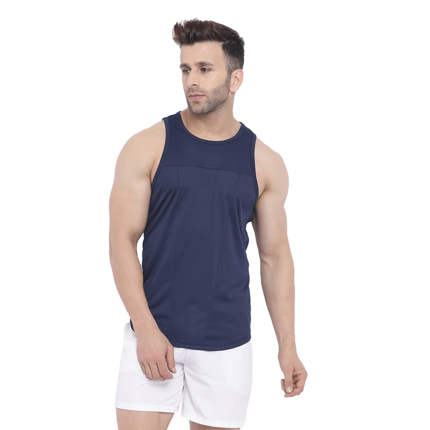     			Chkokko Pack of 1 Polyester Sleeveless vest For Men ( Navy Blue )