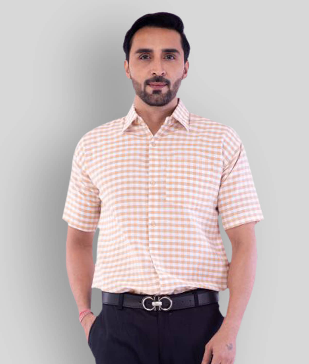 DESHBANDHU DBK - Beige Cotton Regular Fit Men's Formal Shirt (Pack of 1)