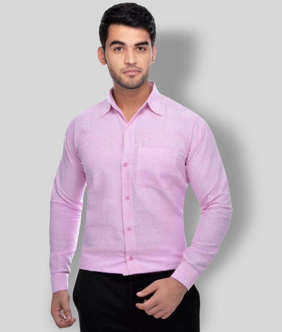 DESHBANDHU DBK - Pink Cotton Regular Fit Men's Formal Shirt (Pack of 1)