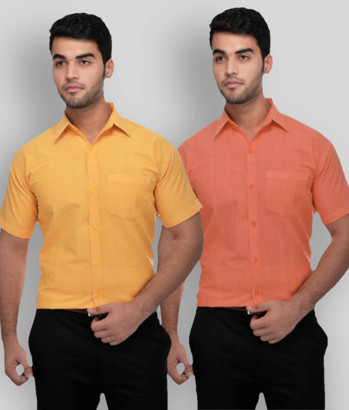 DESHBANDHU DBK - Multicolor Cotton Regular Fit Men's Formal Shirt (Pack of 2)
