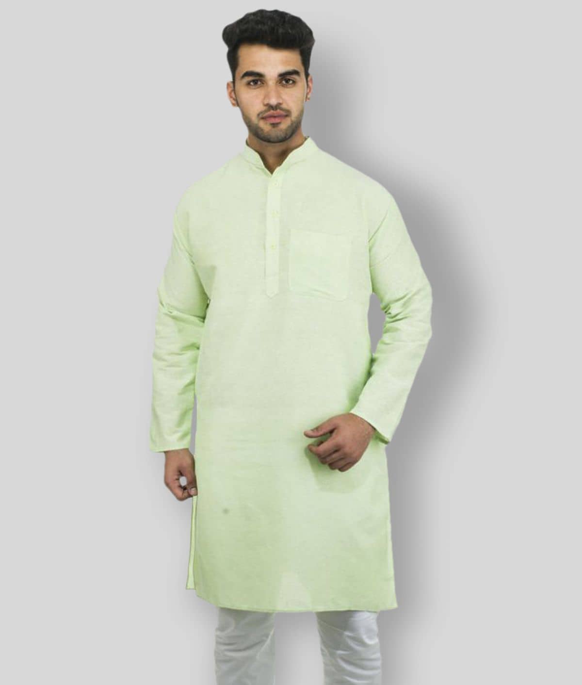 DESHBANDHU DBK - Fluorescent Green Cotton Men's Regular Kurta ( Pack of 1 ) - Kurtas & Kurta Sets | Buy online on ZillyBuy