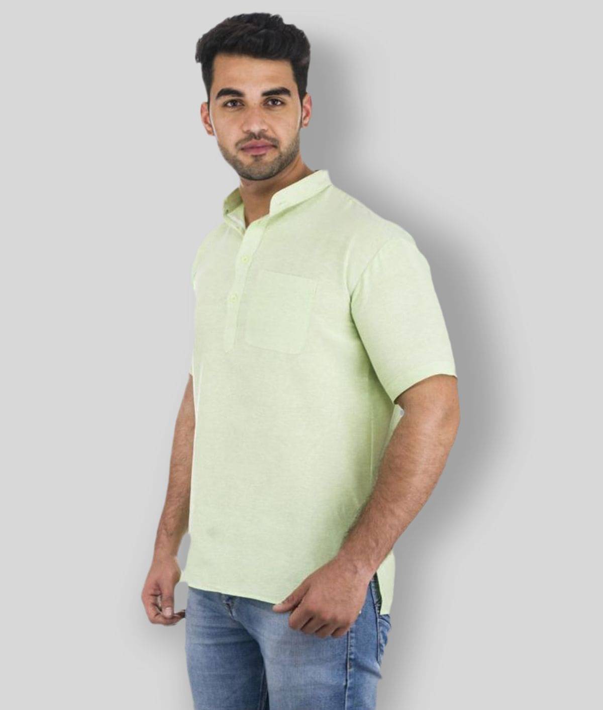 DESHBANDHU DBK - Light Green Cotton Men's Regular Kurta ( Pack of 1 ) DESHBANDHU DBK - Light Green Cotton Men's Regular Kurta ( Pack of 1 )