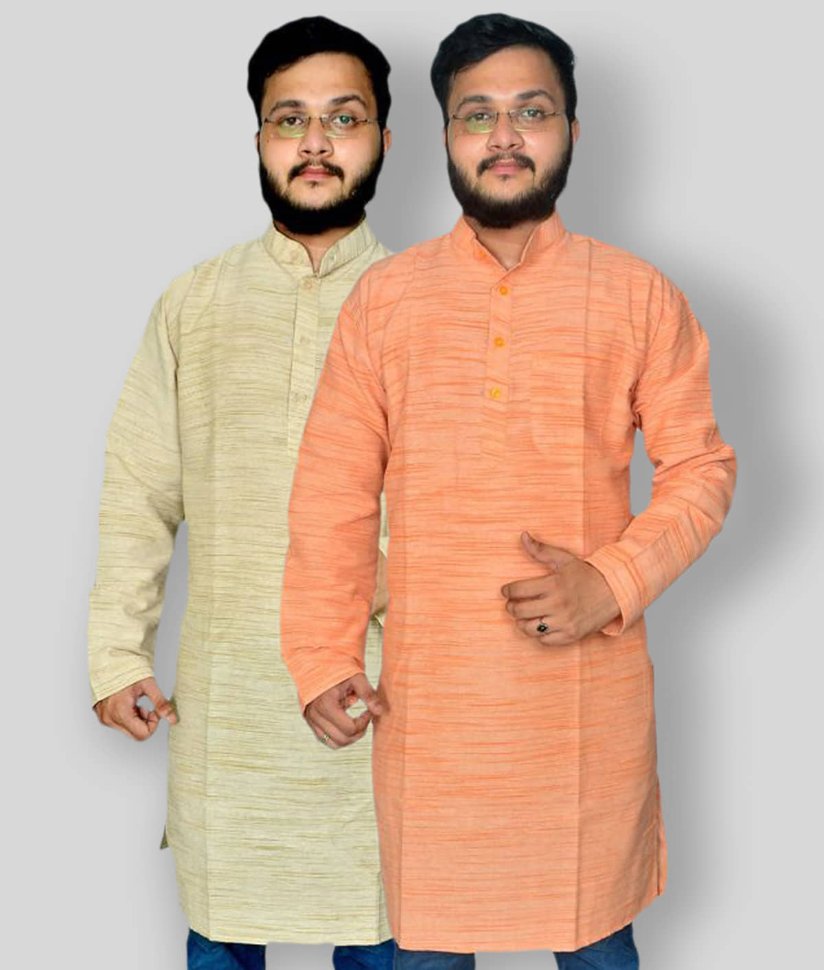 DESHBANDHU DBK - Multicolor Cotton Men's Regular Kurta ( Pack of 2 ) - Kurtas & Kurta Sets | Buy online on ZillyBuy