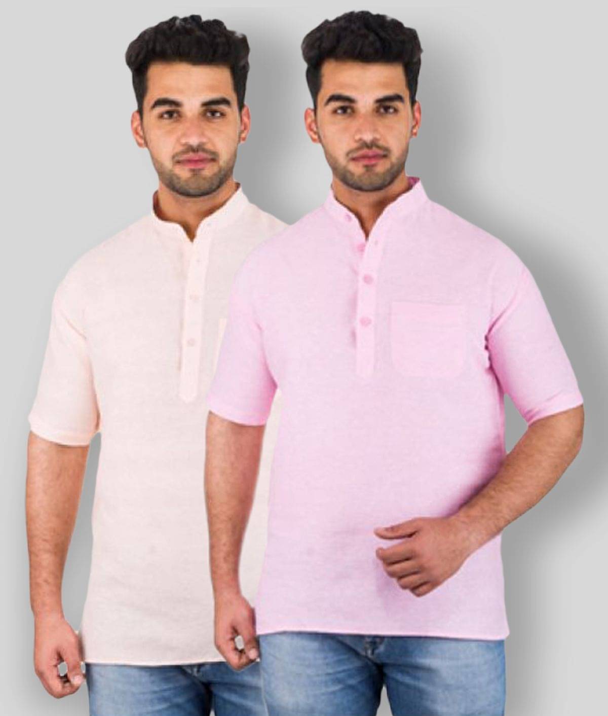 DESHBANDHU DBK - Multicolor Cotton Men's Regular Kurta ( Pack of 2 ) DESHBANDHU DBK - Multicolor Cotton Men's Regular Kurta ( Pack of 2 )