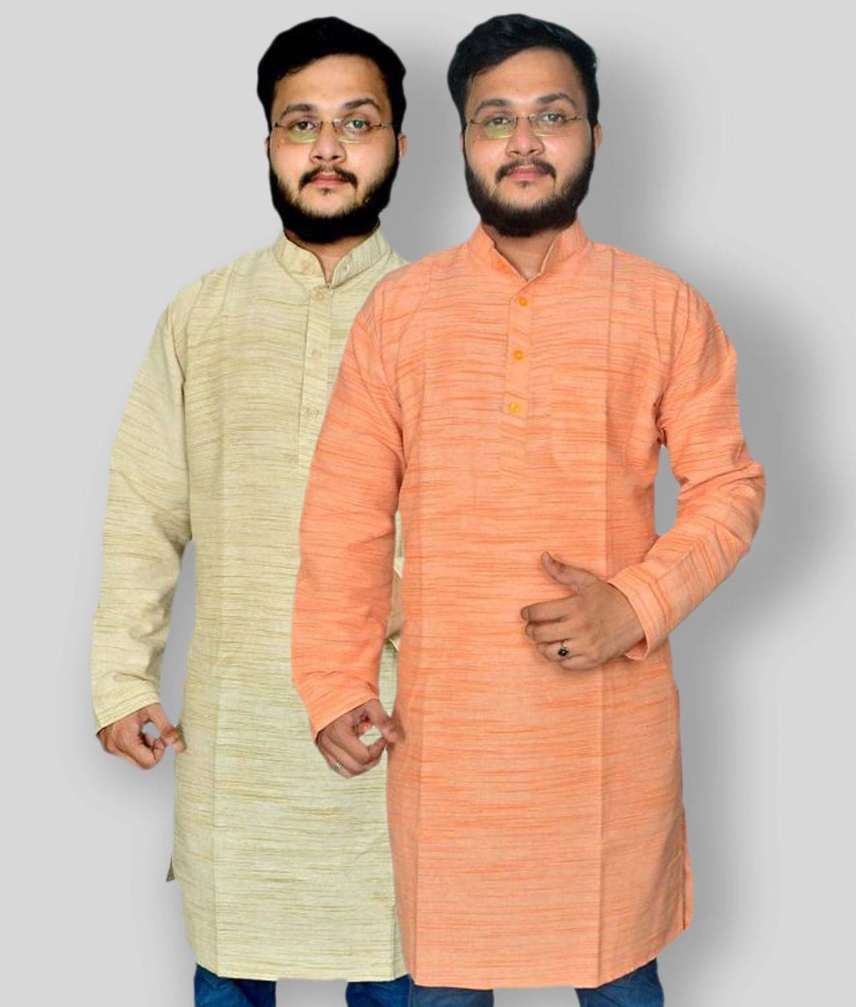 DESHBANDHU DBK - Multicolor Cotton Men's Regular Kurta ( Pack of 2 ) DESHBANDHU DBK - Multicolor Cotton Men's Regular Kurta ( Pack of 2 )