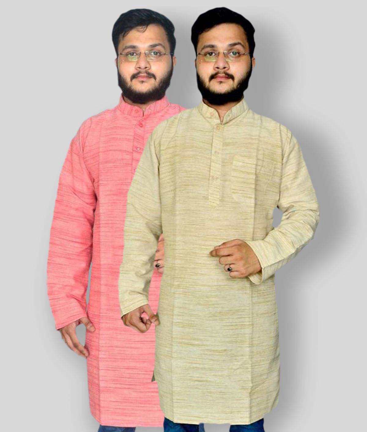 DESHBANDHU DBK - Multicolor Cotton Men's Regular Kurta ( Pack of 2 ) DESHBANDHU DBK - Multicolor Cotton Men's Regular Kurta ( Pack of 2 )