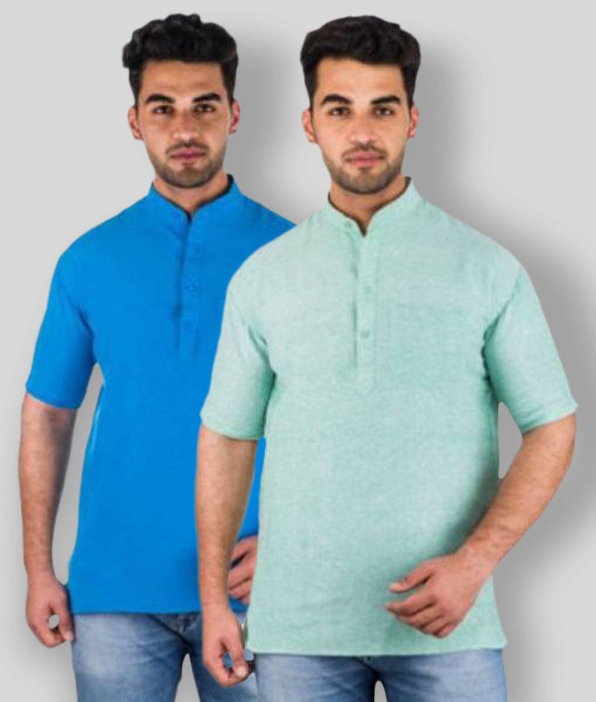     			DESHBANDHU DBK - Multicolor Cotton Men's Regular Kurta ( Pack of 2 )