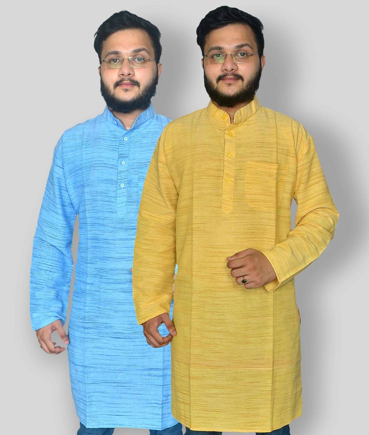 DESHBANDHU DBK - Multicolor Cotton Men's Regular Kurta ( Pack of 2 ) DESHBANDHU DBK - Multicolor Cotton Men's Regular Kurta ( Pack of 2 )