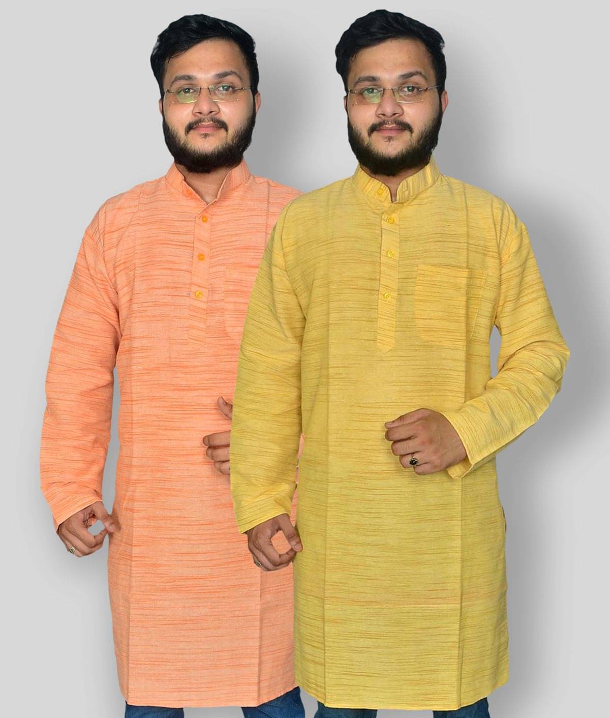 DESHBANDHU DBK - Multicolor Cotton Men's Regular Kurta ( Pack of 2 ) DESHBANDHU DBK - Multicolor Cotton Men's Regular Kurta ( Pack of 2 )