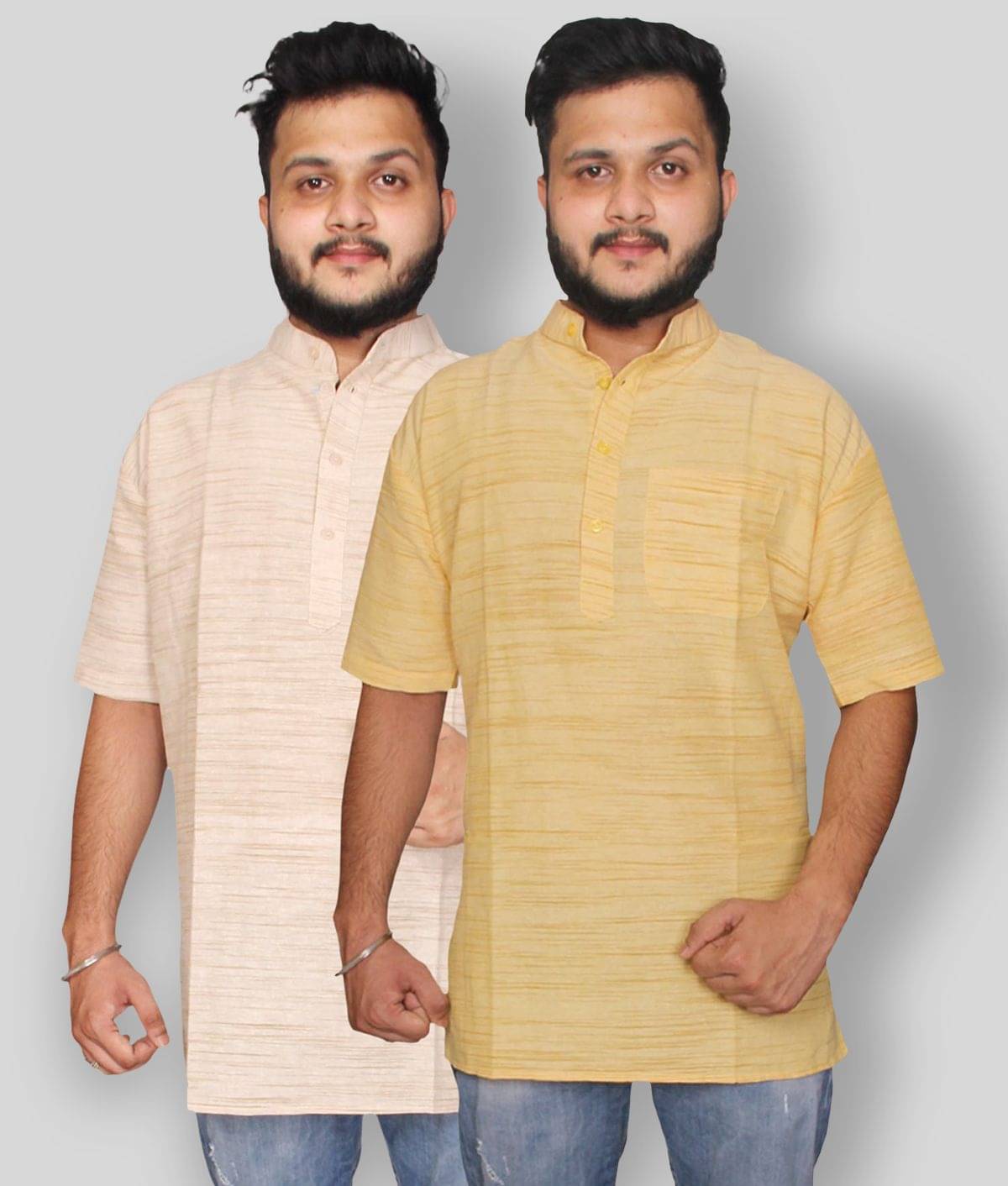     			DESHBANDHU DBK - Multicolor Cotton Men's Regular Kurta ( Pack of 2 )