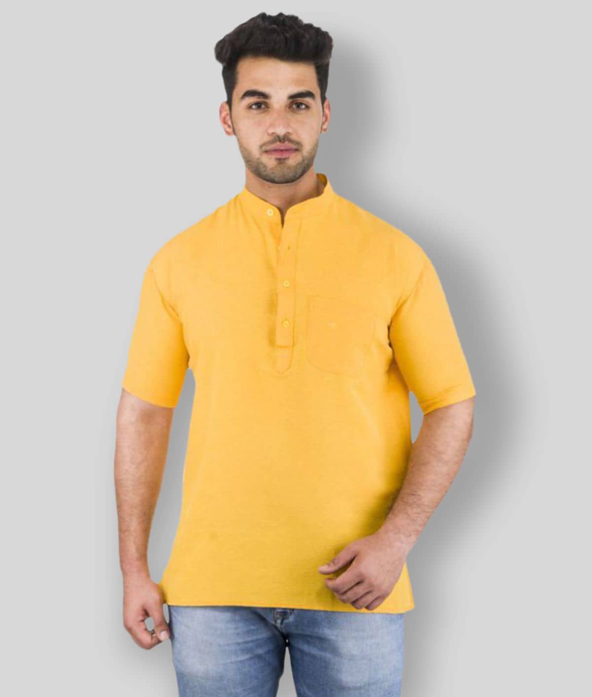DESHBANDHU DBK - Mustard Cotton Men's Regular Kurta ( Pack of 1 ) - Kurtas & Kurta Sets | Buy online on ZillyBuy