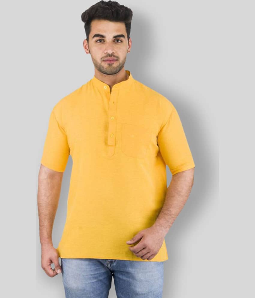 DESHBANDHU DBK - Mustard Cotton Men's Regular Kurta ( Pack of 1 ) - Kurtas & Kurta Sets | Buy online on ZillyBuy
