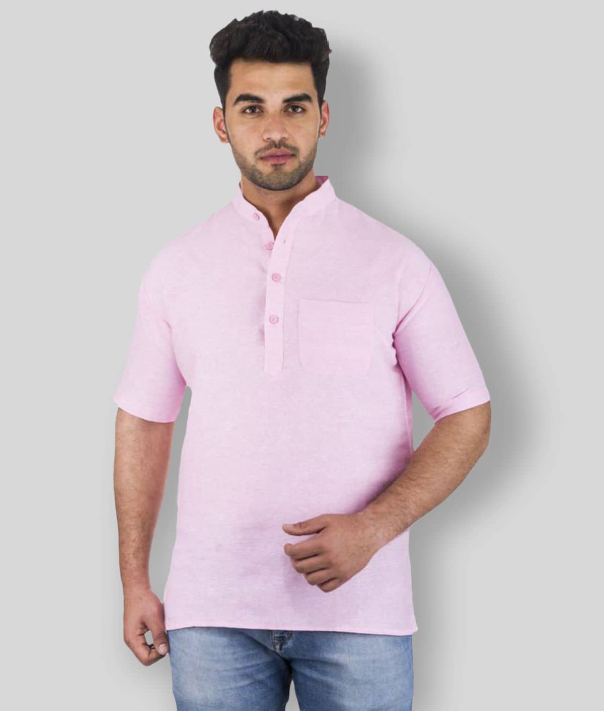 DESHBANDHU DBK - Pink Cotton Men's Regular Kurta ( Pack of 1 ) - Kurtas & Kurta Sets | Buy online on ZillyBuy