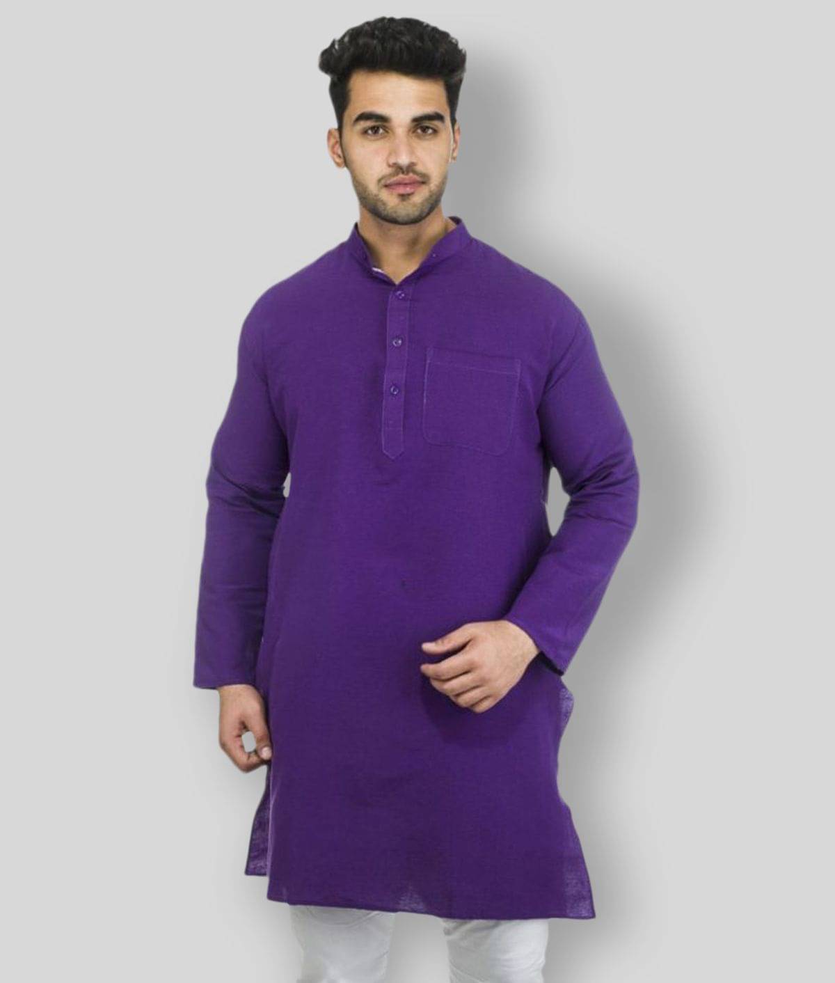 DESHBANDHU DBK - Purple Cotton Men's Regular Kurta ( Pack of 1 ) DESHBANDHU DBK - Purple Cotton Men's Regular Kurta ( Pack of 1 )