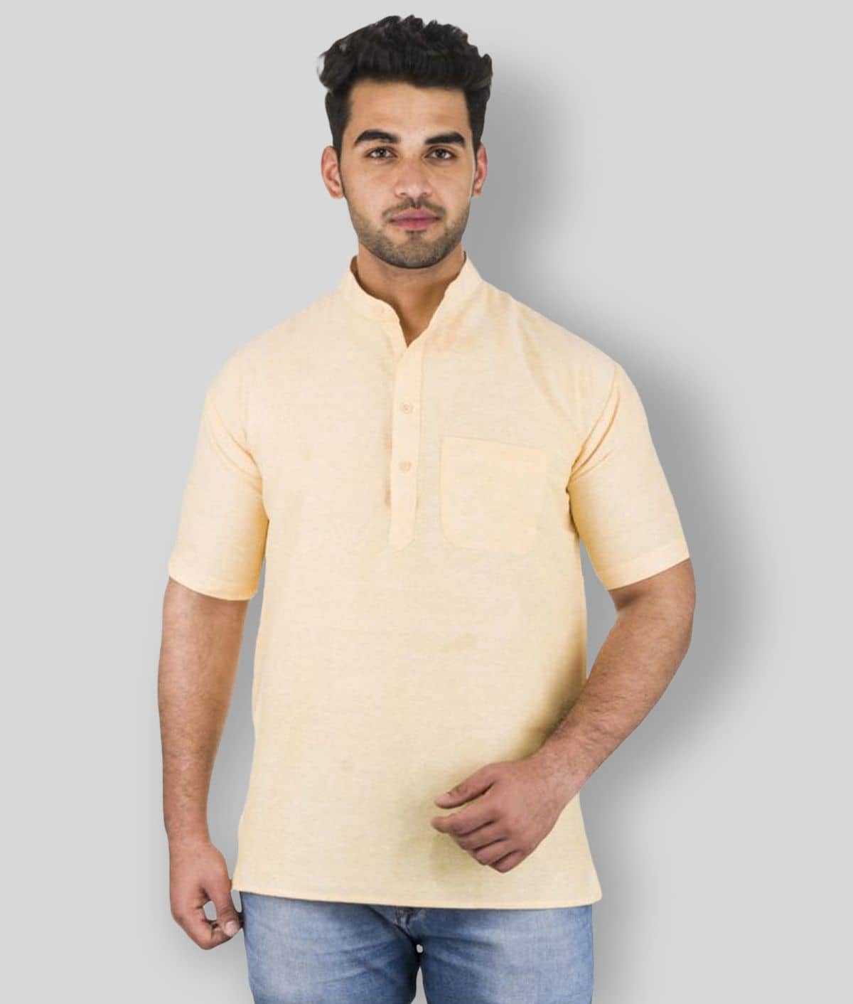 DESHBANDHU DBK - Yellow Cotton Men's Regular Kurta ( Pack of 1 ) - Kurtas & Kurta Sets | Buy online on ZillyBuy