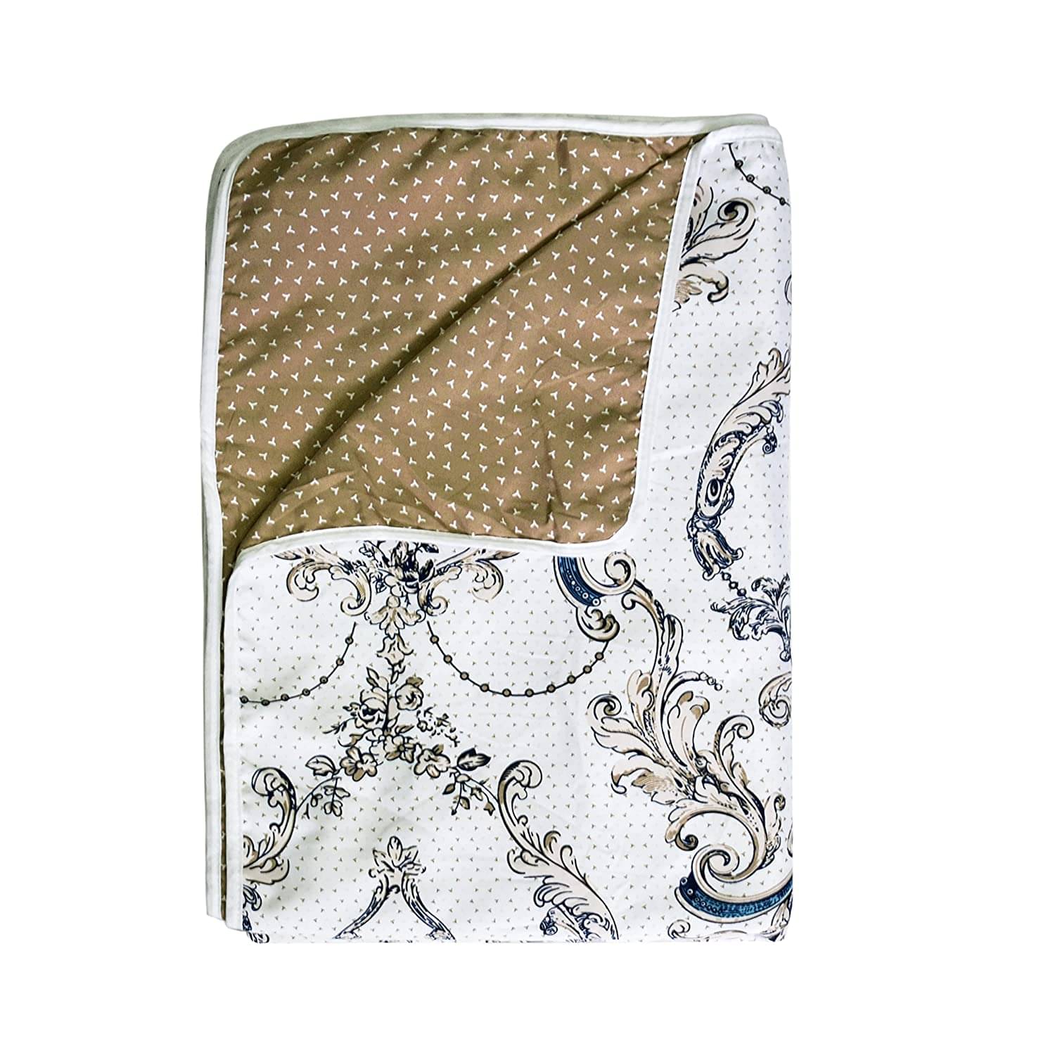     			DIVINE CASA Double Polyester Beige Abstract Dohar