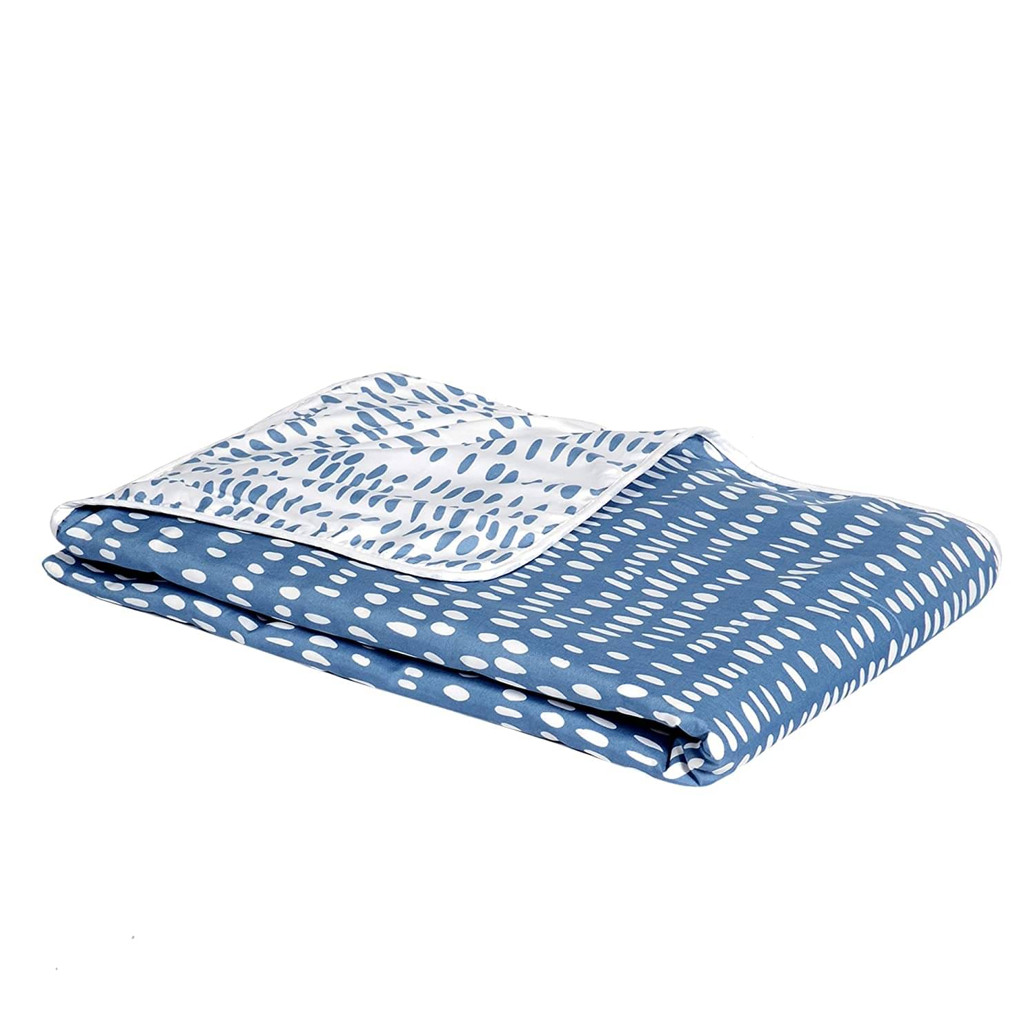     			DIVINE CASA Single Polyester Blue Polka Dohar