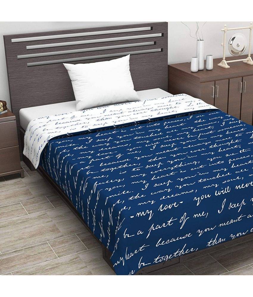 DIVINE CASA Single Polyester Blue Abstract Dohar DIVINE CASA Single Polyester Blue Abstract Dohar