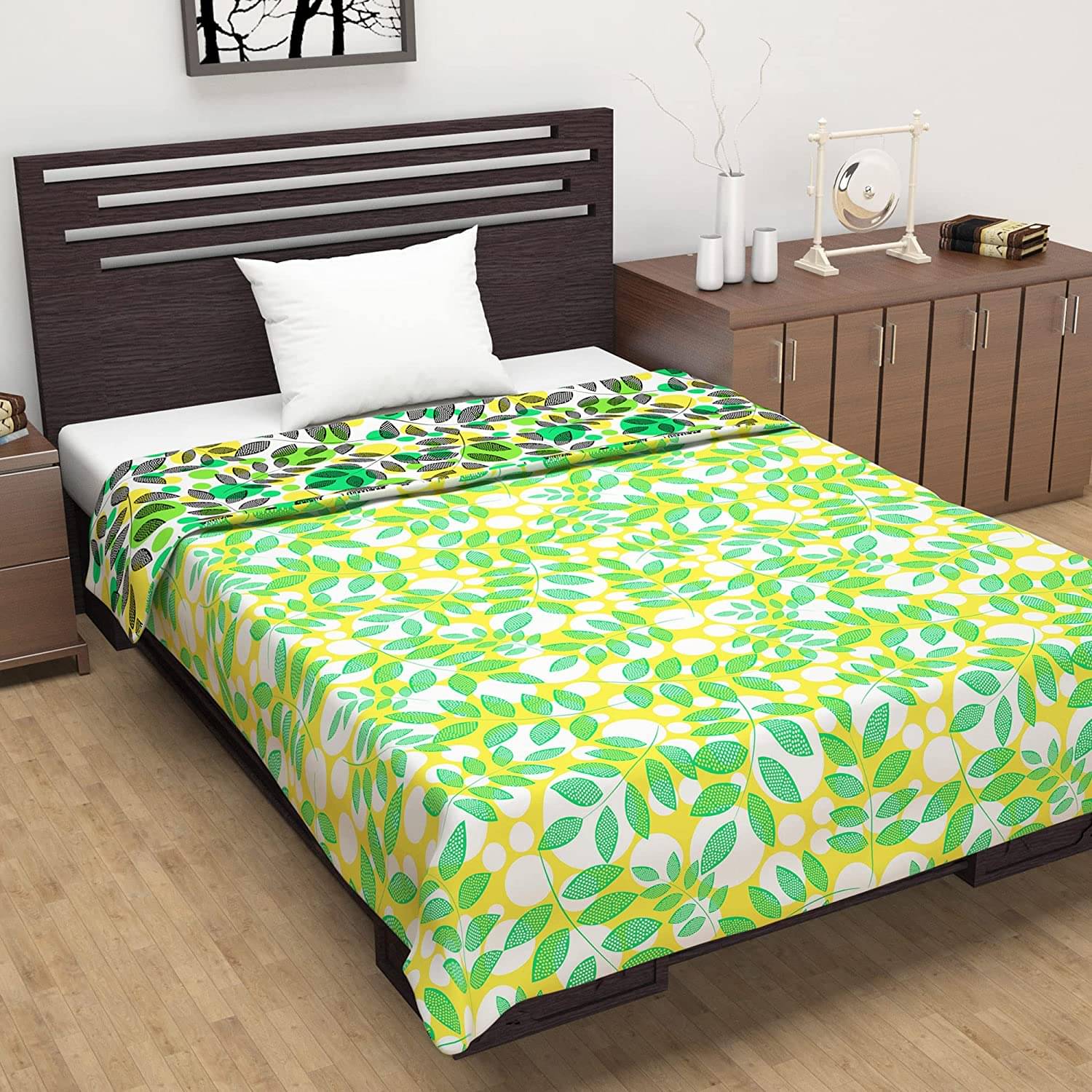     			DIVINE CASA Single Polyester Green Floral Dohar