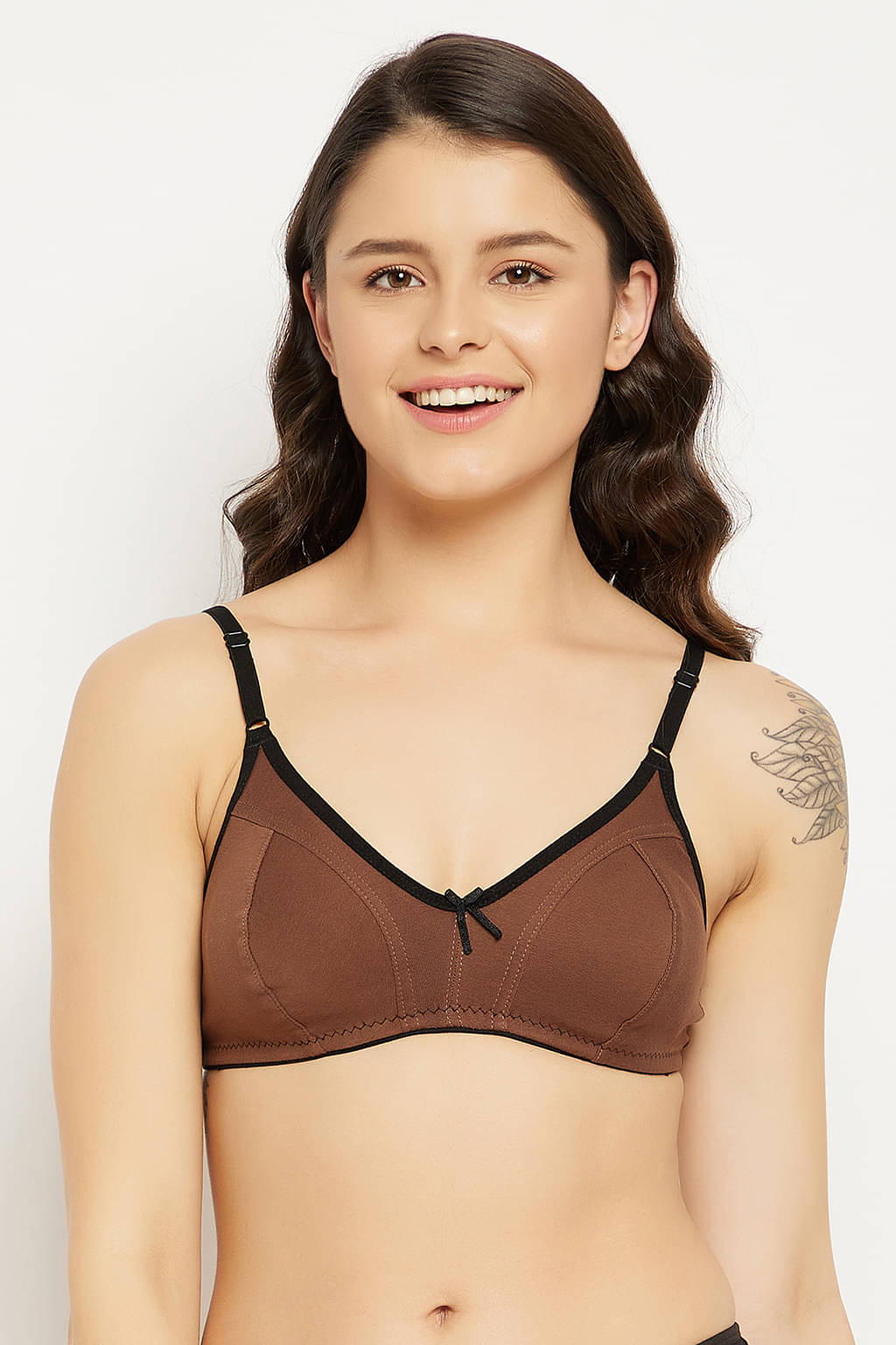     			Clovia 100% Cotton Non Padded Women's T-Shirt Bra ( Brown )
