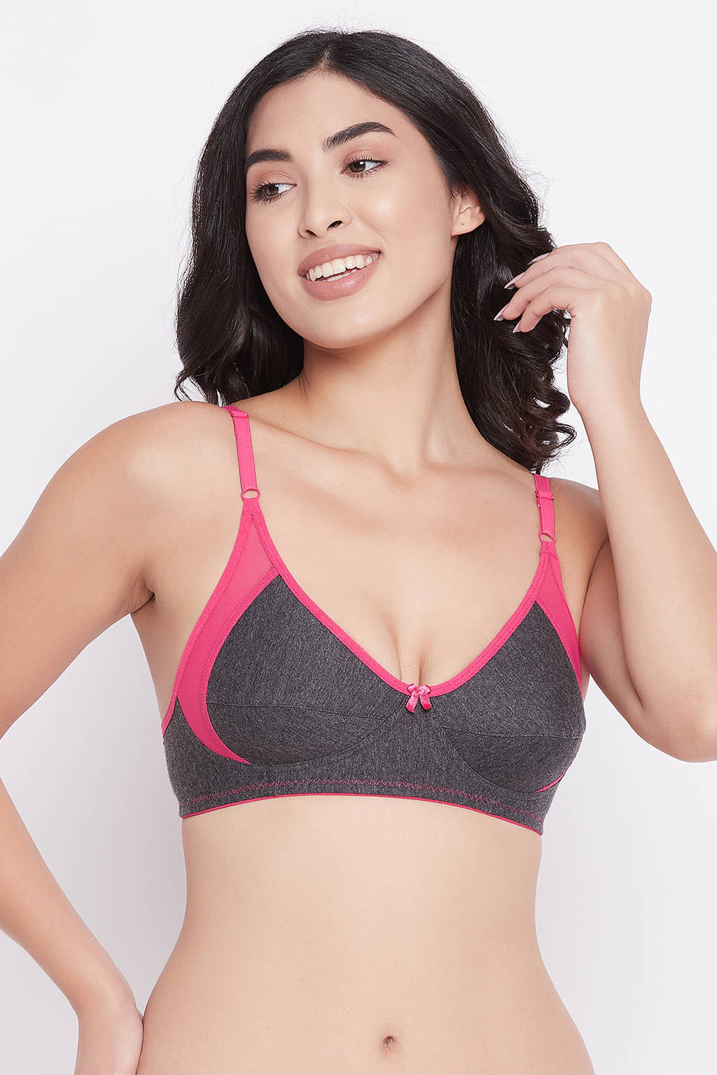     			Clovia Cotton Blend Non Padded Women's T-Shirt Bra ( Grey Melange )
