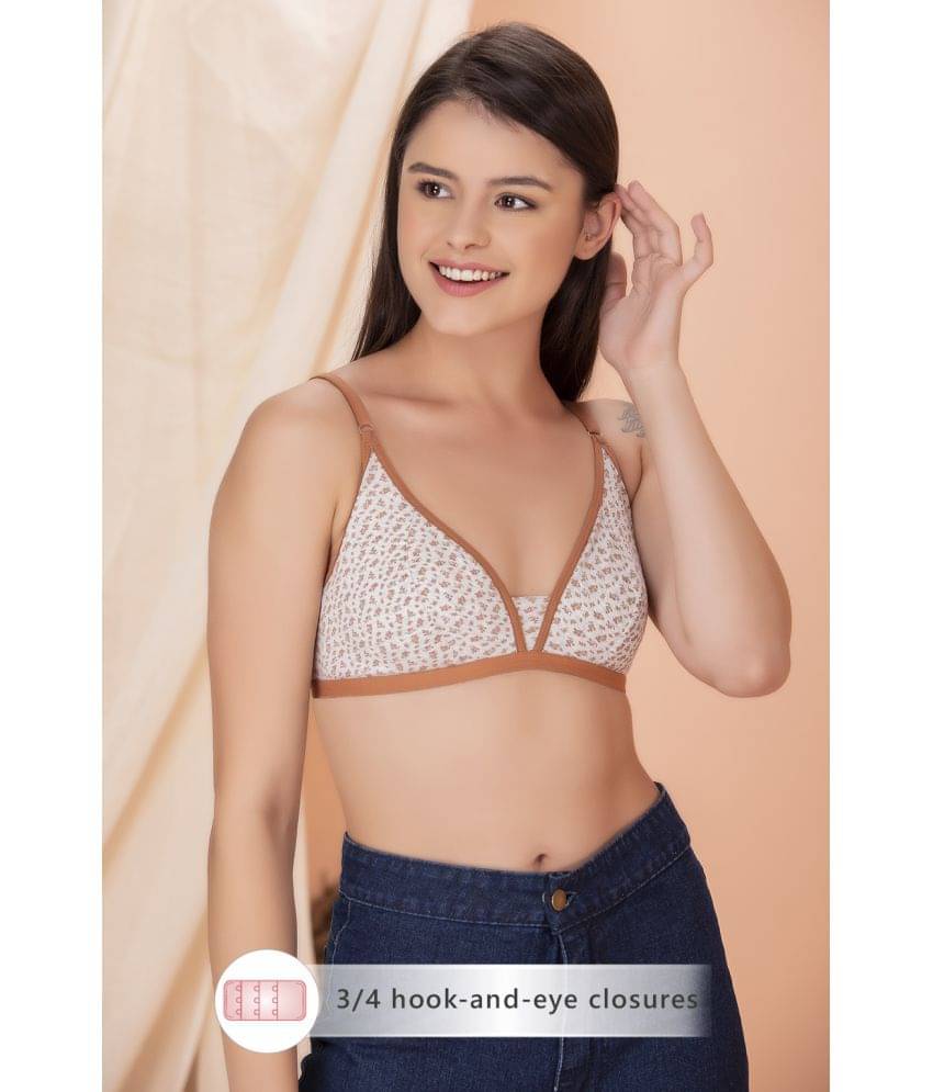     			Clovia Cotton Blend Non Padded Women's Plunge Bra ( Brown )