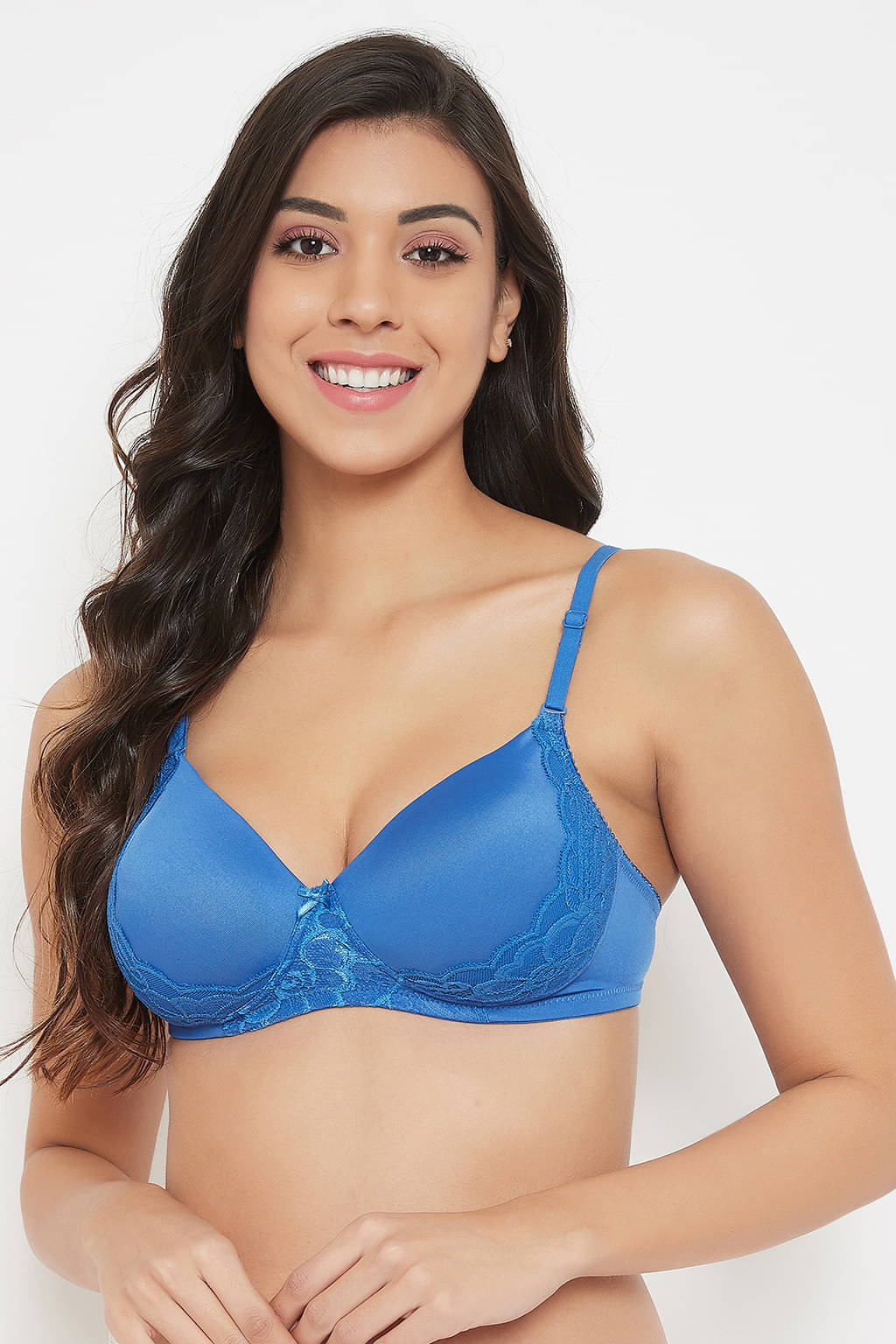     			Clovia Nylon Lightly Padded Women's Everyday Bra ( Blue )