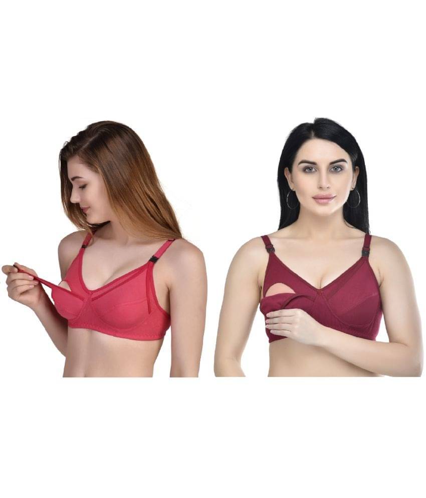 Desiprime Pack of 2 Cotton Blend Non Padded Women's Everyday Bra ( Multicolor ) Desiprime Pack of 2 Cotton Blend Non Padded Women's Everyday Bra ( Multicolor )