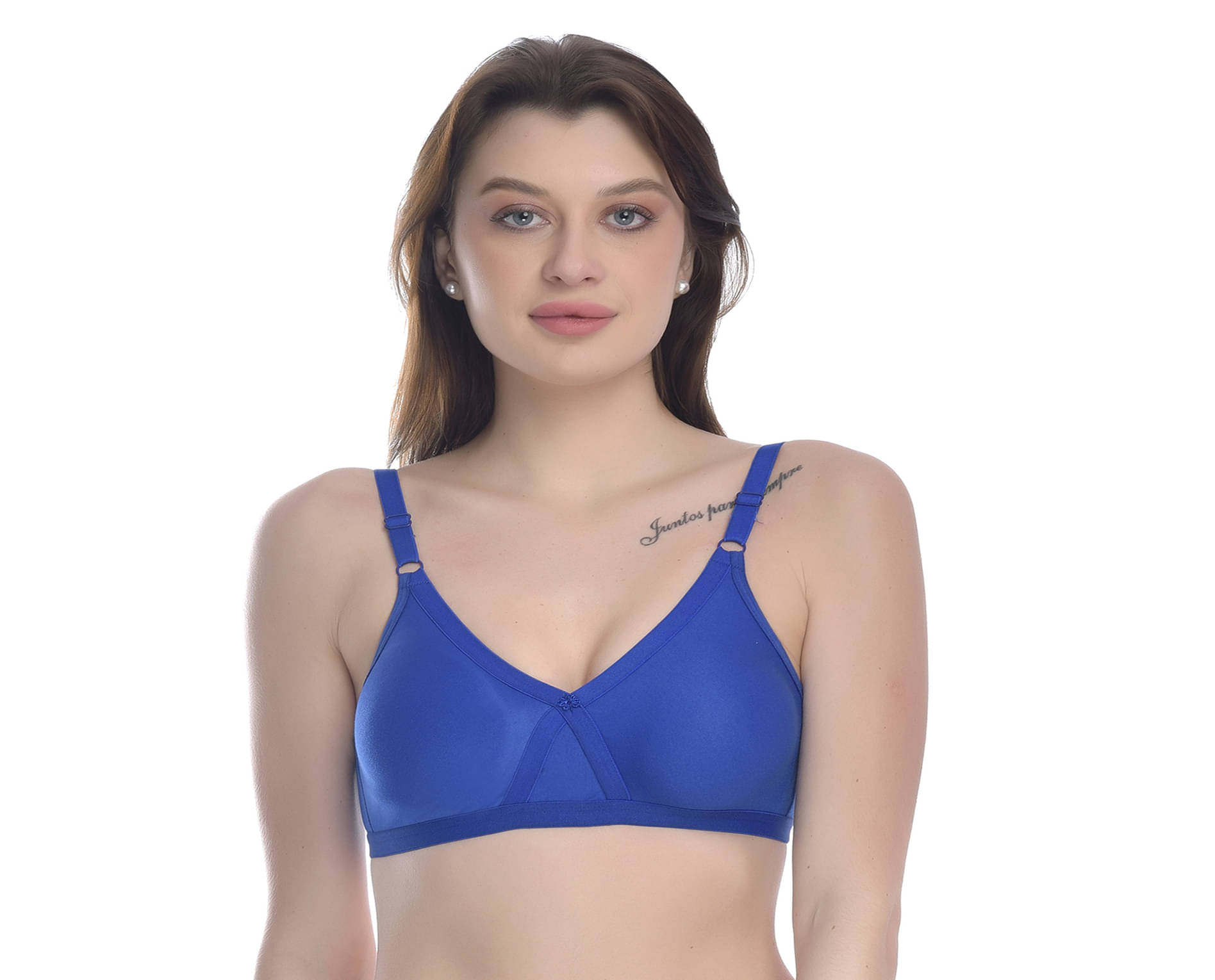 Elina 100% Cotton Non Padded Women's T-Shirt Bra ( Blue )     			Elina 100% Cotton Non Padded Women's T-Shirt Bra ( Blue )