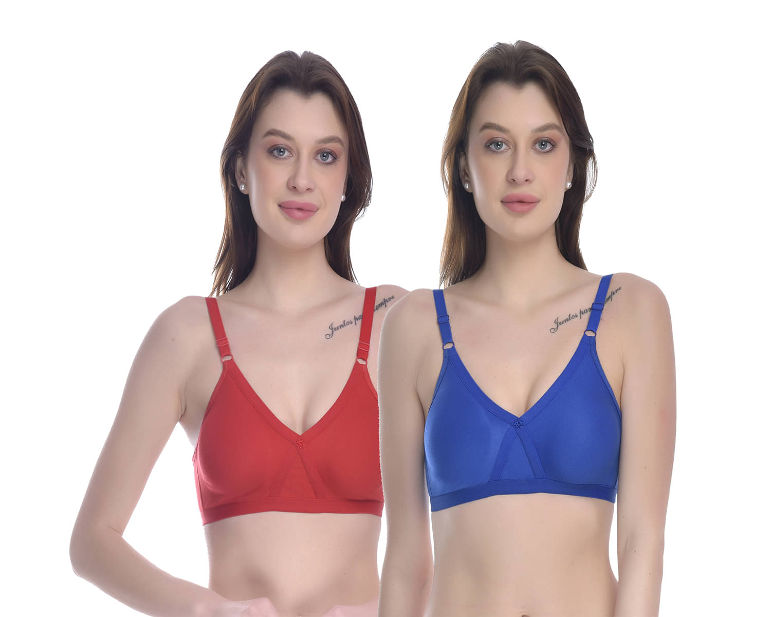 Elina Pack of 2 100% Cotton Non Padded Women's T-Shirt Bra ( Multicolor ) Elina Pack of 2 100% Cotton Non Padded Women's T-Shirt Bra ( Multicolor )