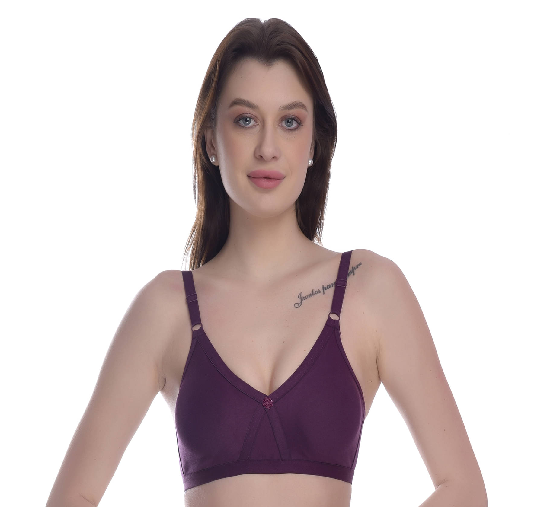 Elina 100% Cotton Non Padded Women's T-Shirt Bra ( Purple )     			Elina 100% Cotton Non Padded Women's T-Shirt Bra ( Purple )