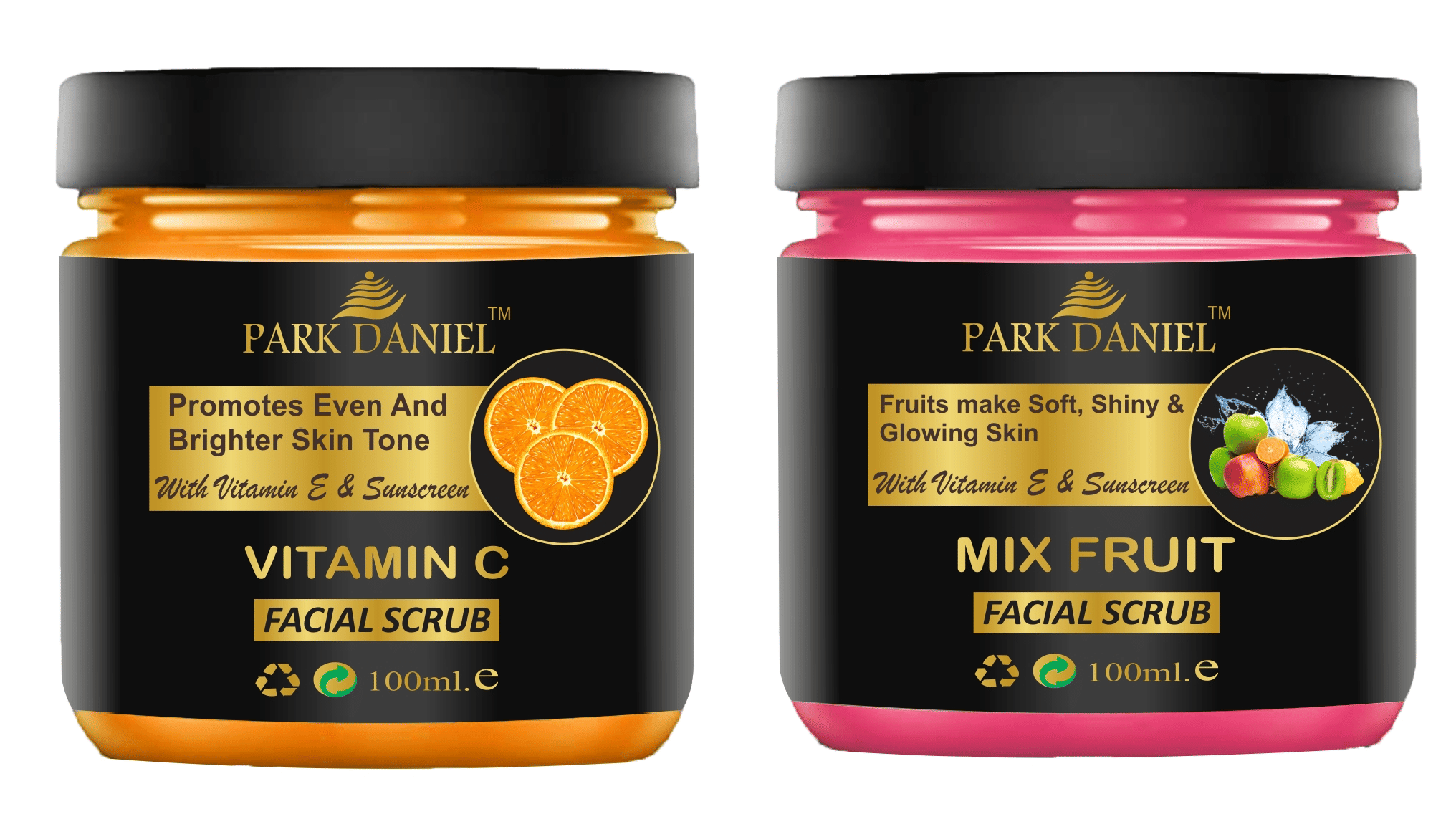 Park Daniel Vitamin C & Mix Fruit Facial Facial Scrub 100 ml Pack of 2 Park Daniel Vitamin C & Mix Fruit Facial Facial Scrub 100 ml Pack of 2